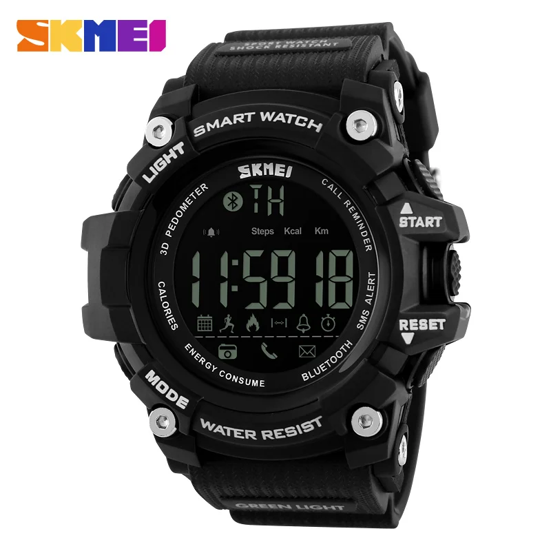 

SKMEI 1227 Men Digital Watch 3D Pedometer Calories Chronograph Sport 50M Waterproof LED Digital Wristwatches, 4 color for you choose