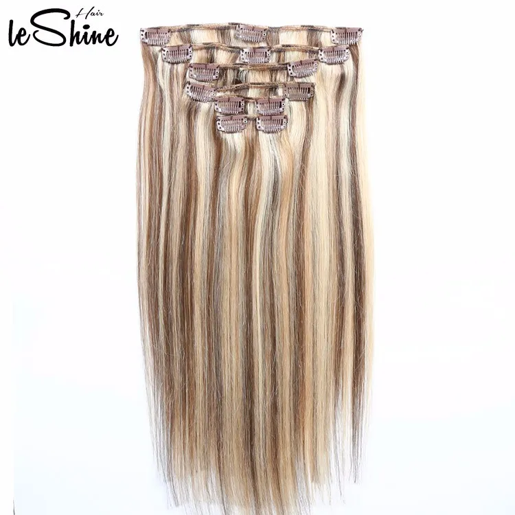 Thick Wavy 22inch Platinum Blonde Single Piece 100% Human Remy Clip Hair Mongolian Long One Piece Human Clip In Hair Extension manufacture