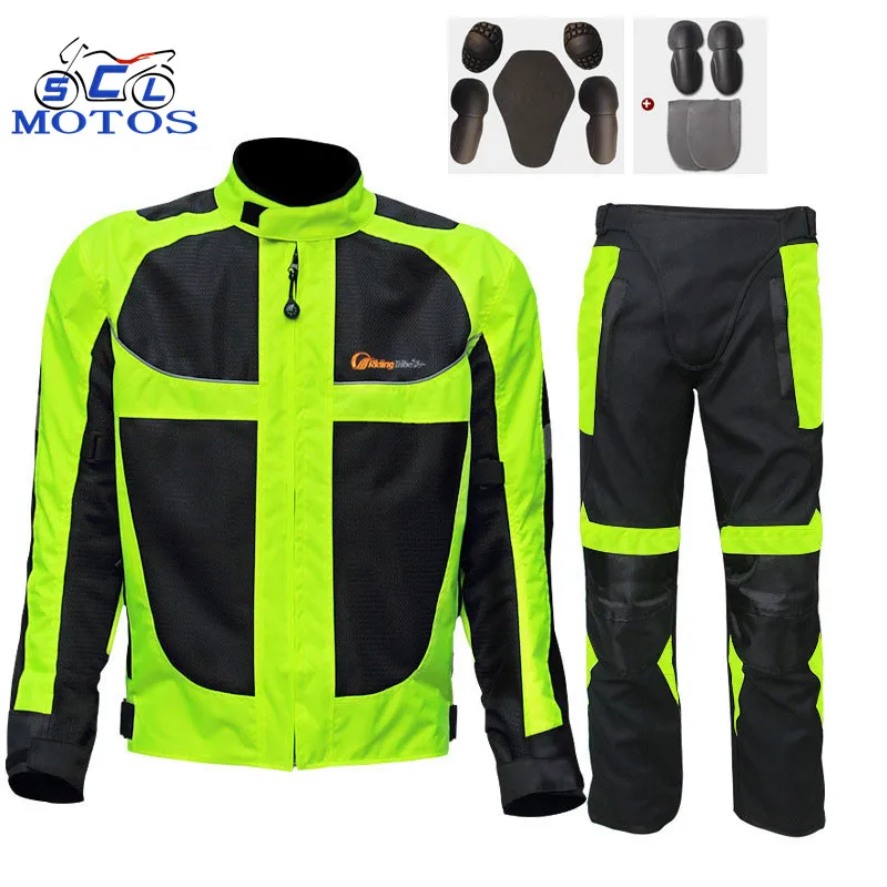 

Riding Tribe Black Reflect Racing Winter Jackets and Pants Motorcycle Waterproof Jackets Suits Trousers ropa moto ciclismo ropa, Black&neon green