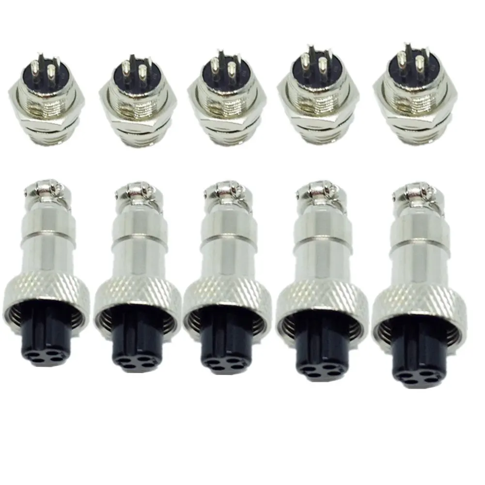 5PCS 5A 12MM 3 Pin Male Aviation Connector Plug Lsgoodcare 5PCS 5A 12MM 3 Pin Female Aviation Connector Plug