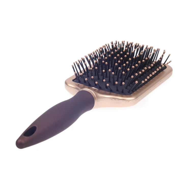 EUREKA 9594CEG-BR Large Square Paddle Cushion Hair Brush for All Hair Types Ball-Tip Nylon Pins Small Hairbrush