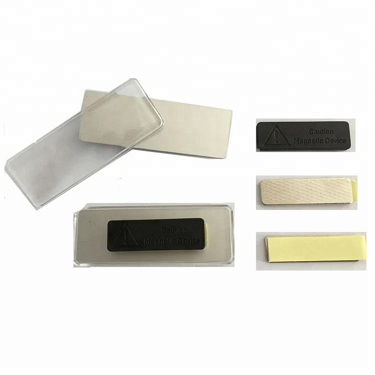 

Customized logo metal name badge with magnet back and dome cover for employee