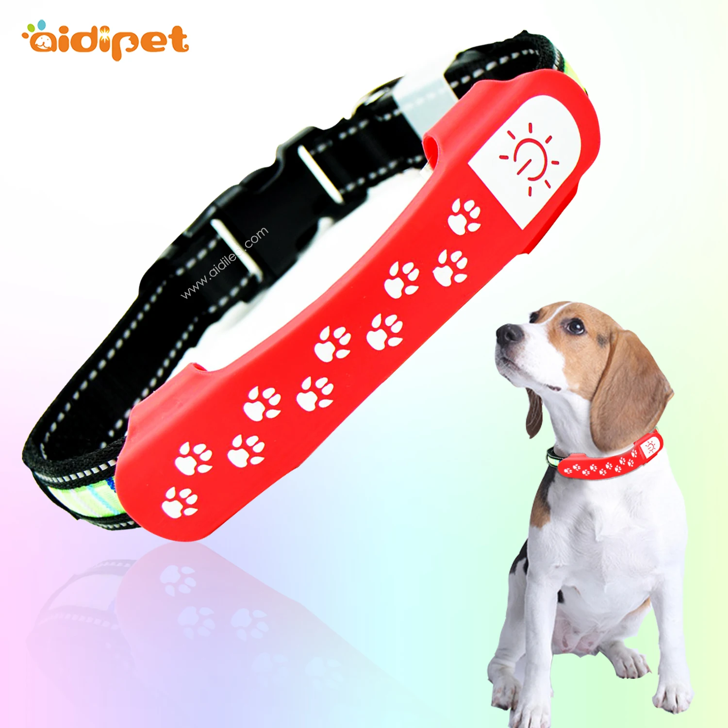 Original Led Dog Collar Cover Attach to Common Dog Collar to Get Visibility Flashing Waterproof Silicone Dog Collar Light