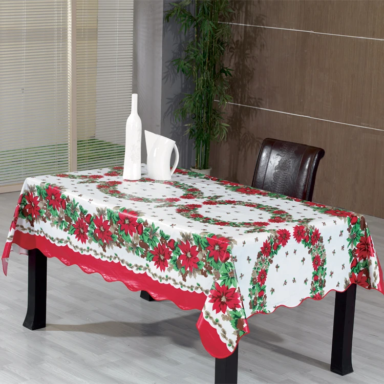 Plastic Pvc Printed Sheet Rolls,Christmas Table Cloth,Easy To Clean