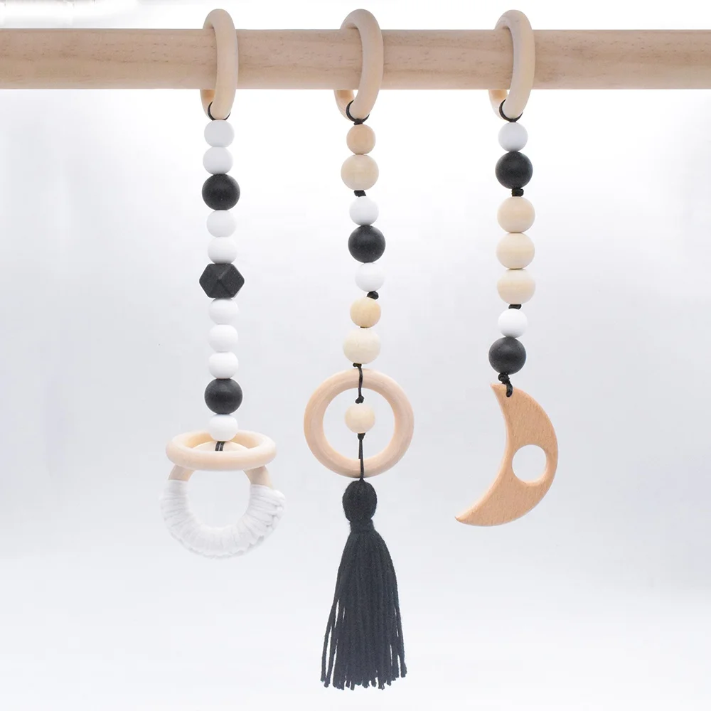 

Boho Style Wood Crochet Baby Play Gym Frame Activity Gym Centre Pram Hanging Sensory Toy Accessories