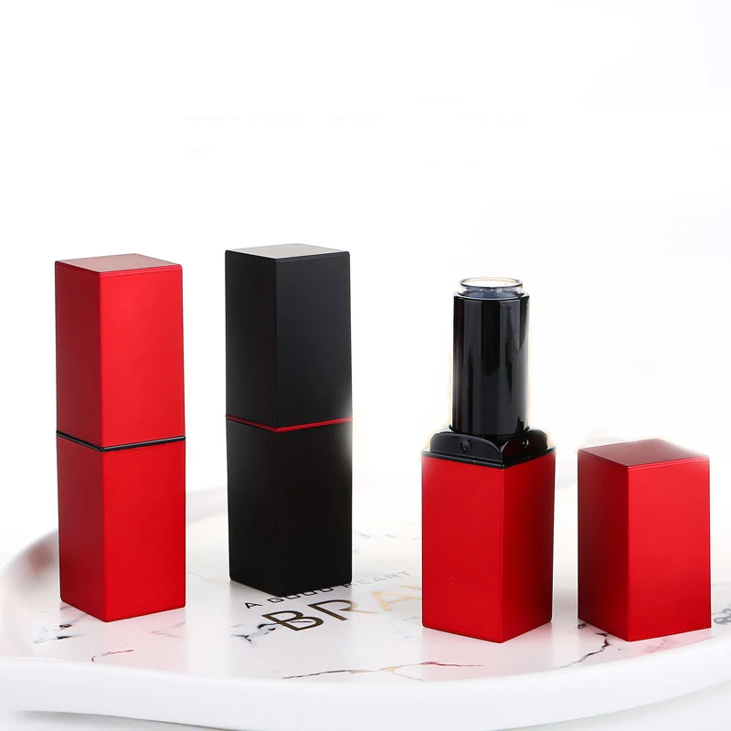 Empty Square Matte Black Lipstick Tubeplastic Lipstick Tube Packing Buy Red Lipstick Tube