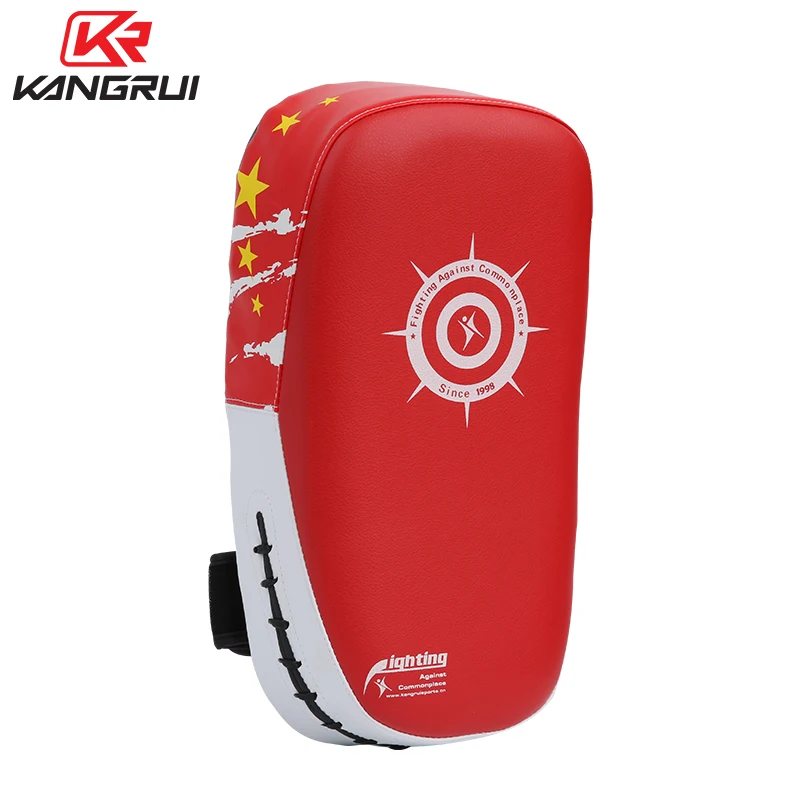 

Artificial Leather muay thai foot target/Forearm Shield, Red/blue