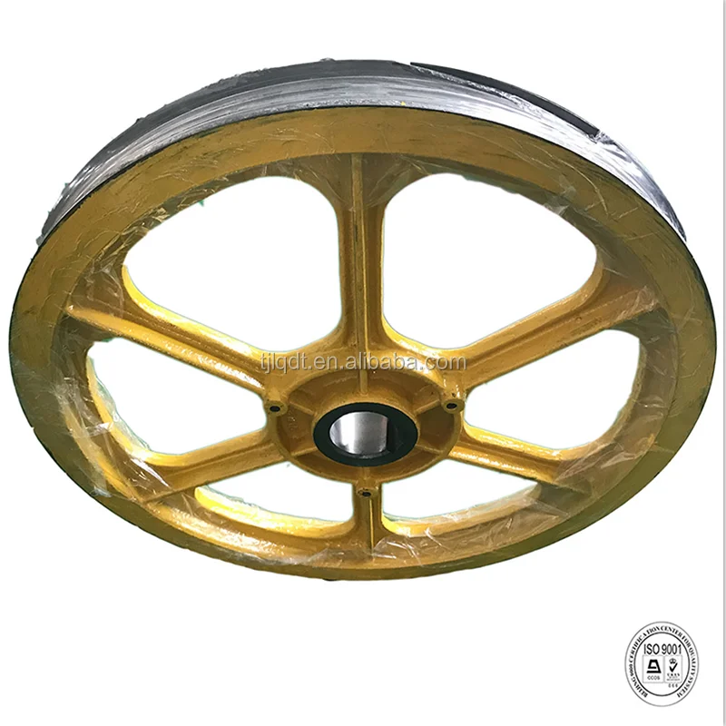 The safe high quality aperture is 80, and the tonnage is 800-1000kg,elevator traction wheel
