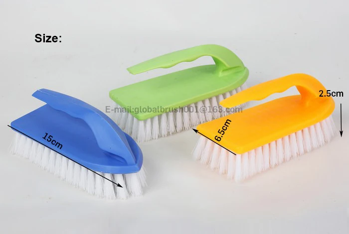 
HQ8119 assorted colors iron shaped PP scrub brush 
