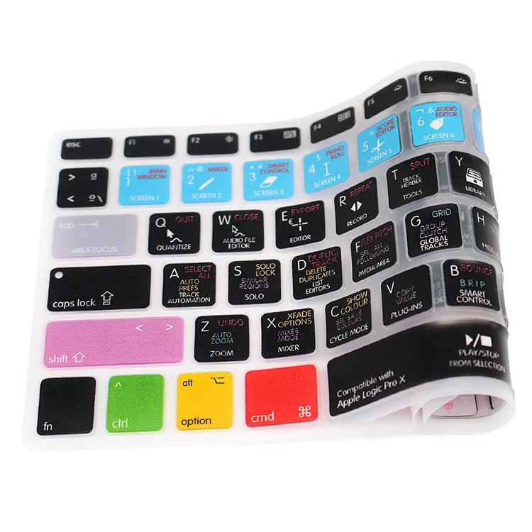 Colorful Keyboard Film for Mac Book pro 13 Spanish EU Silicone Keyboard Protector Cover Skin Protective Film-J