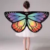 Soft Chiffon Glow Rainbow Foldable Girls Dance Butterfly Wings Party Dress Capes