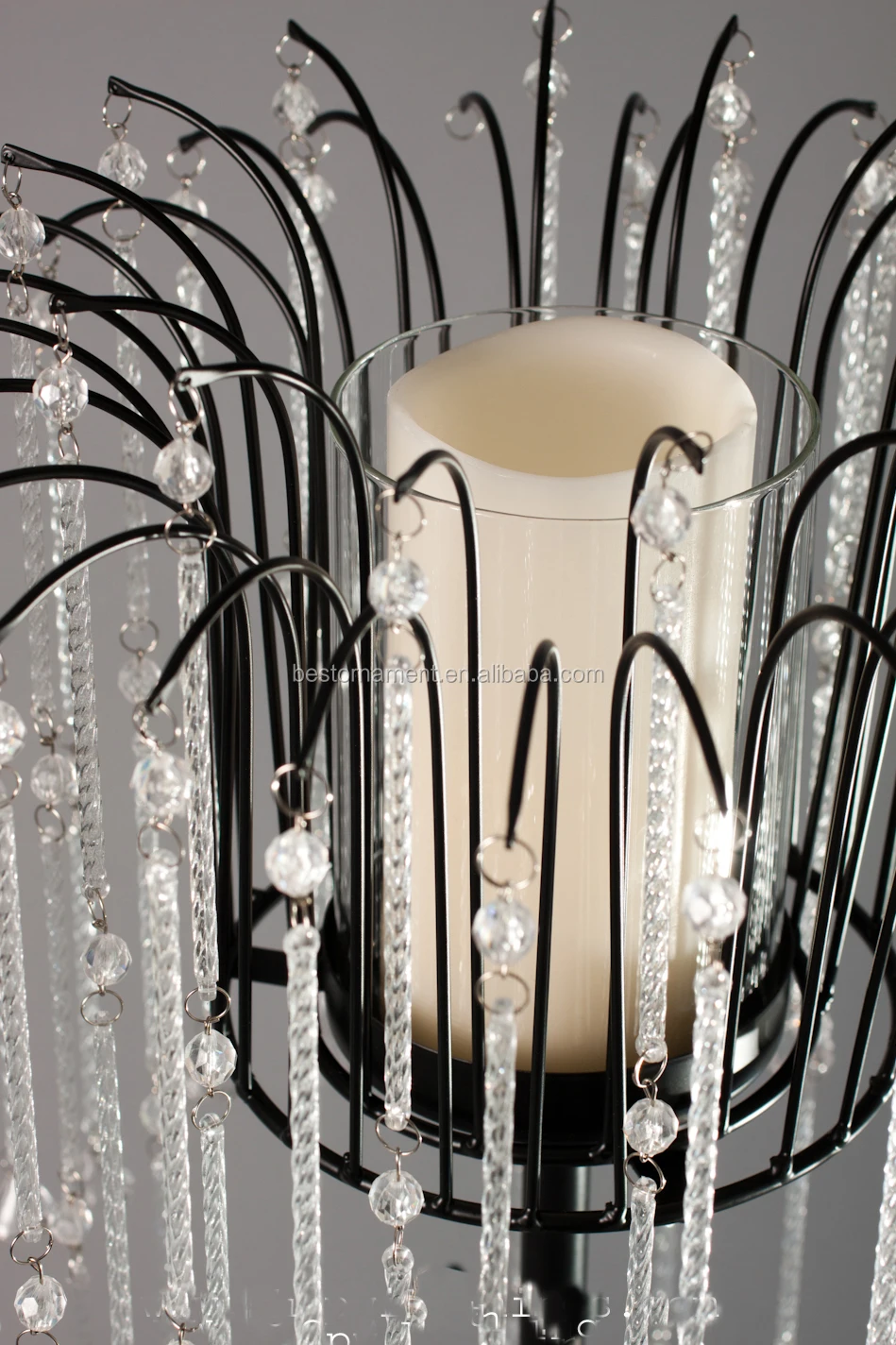 Black & Crystals Freestanding Candle Holder Buy Crystal Candle Holder