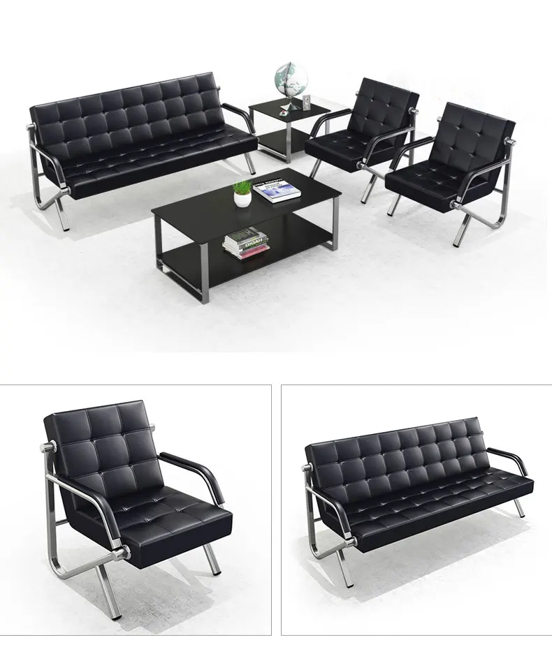 Modern meeting reception business sofa office furniture fashion sofa coffee table combination