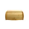 Natural solid bamboo slide cover kitchen bread storage bin box