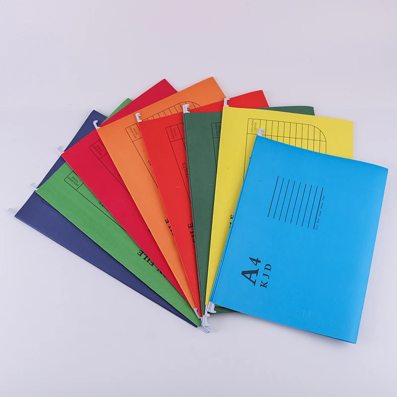 Factory Direct Hook Hanging Paper File Folder Colorful A4 Size Paper