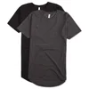 Long Line T Shirt Men Short Sleeves Crewneck 100% Pre-shrunk Combed Ringspun Cotton Long Tshirt Men With Round Curved Bottom Hem
