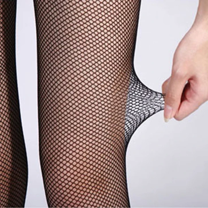 

Sexy Stockings Silk Large Fishnet Compression Stocking lace Top Thigh High Black Silk Stockings, Black;pink;white;purpler;red