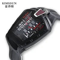 

KIMSDUN Men's Fashion Trend Personality Classic Quartz Watch Luxury Racing Free Silicone Strap Clock Casual Sports Relogio