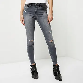 ladies grey jeans