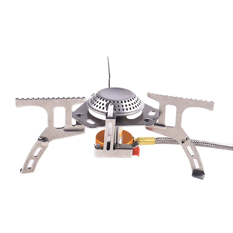 

Stainless Steel Single Burner Field Gas Cooking Stove Camping, Silver tone