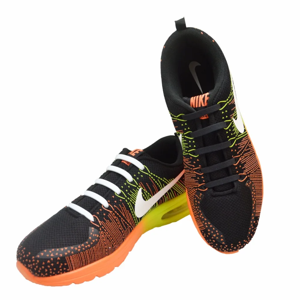 

silicone elastic shoe laces silicon no tie shoelaces for sneakers, Red/black/blue/green/white/purple/orange