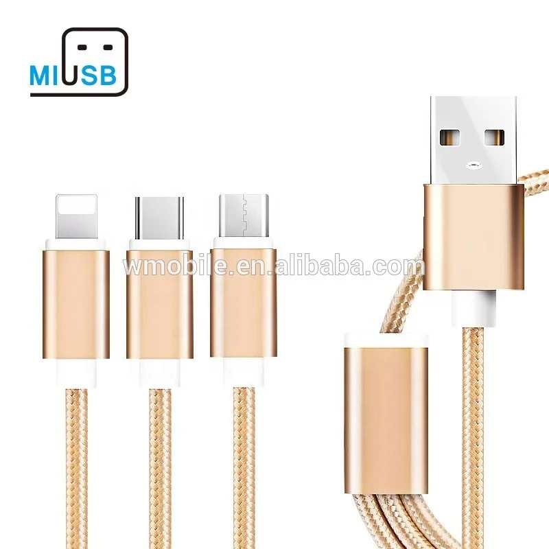 Hot Seller 2019 3 in 1 5V 2A USB Cable Braided Cable for Smart Phone Charging Cable - ANKUX.COM