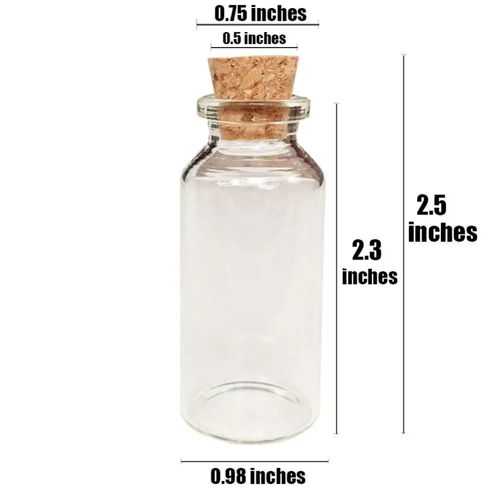 
Mini Vials Cork DIY Wedding And Party Message Decoration Glass Bottle Cork 