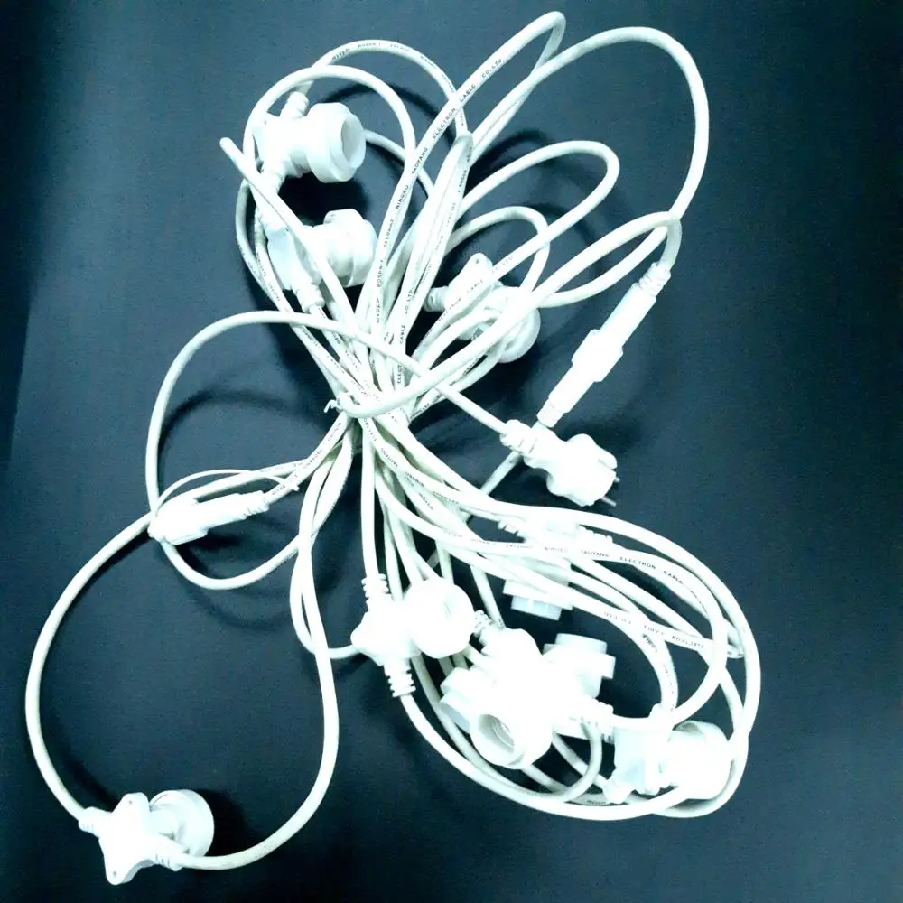white cable e27 string light for Christmas Festoon Lighting 100m