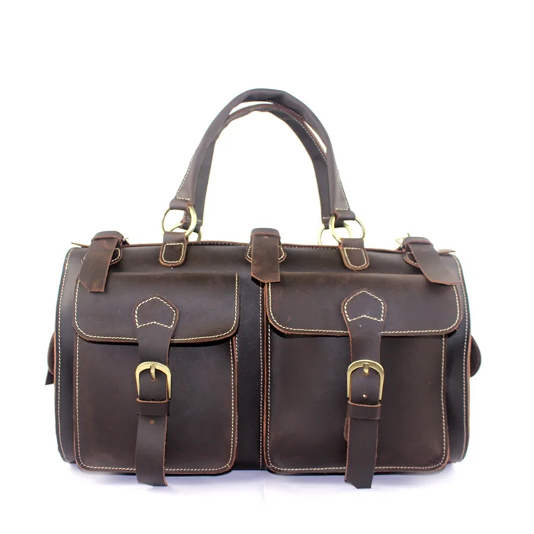 

Wholesale Customized Vintage Hard Leather Mens Weekend Duffel Waterproof Travel Bag China traveling bags sample luggage 1097, As shown or can be customized