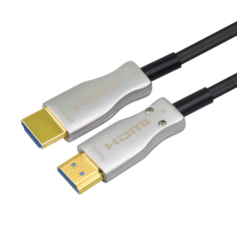 

RJC1083 150m Accept OEM logo sticker box 2160p 3D 4k fiber optic aoc ultra long slim 4K fiber optical HDMI cable, Gray;customized