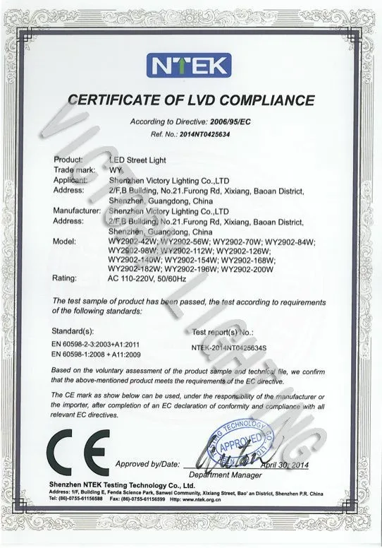 Energy Saving 2 Years Warranty Streetlight High Lumen 150W Led Street Light