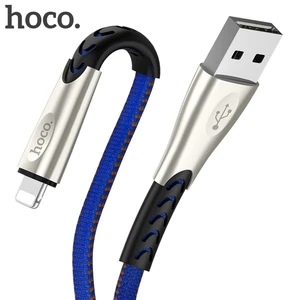 HOCO U48 Durable Nylon USB Cable for iPhone Aluminium Alloy Data Sync Fast Charging Cable Charger Wire