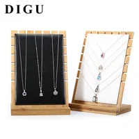 

DIGU custom Necklace Pendant Display Tray Counter Shop Wooden Jewelry Trays and stands