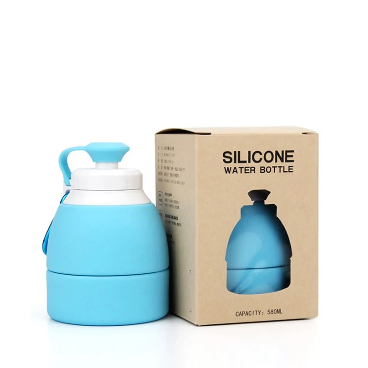 

Hot Selling Outdoor Foldable 580ml Collapsible Silicone Water Bottle With Custom Logo, Customized color