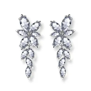 Luxury shiny zircon stud women wedding accessory bridal earring jewelry
