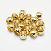 

PandaHall Long-Lasting Plated Brass Gold Beads Real 18K Gold Plated Nickel Free Barrel Large Hole Beads 6x5mm
