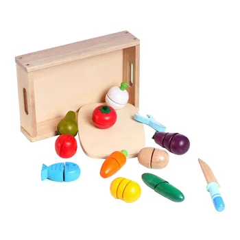 wooden vegetable cutting children toys larger kitchen