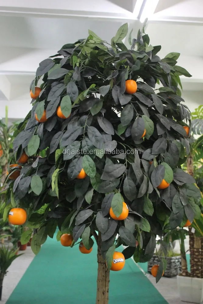 شجرة البرتقال ريال اللمس مصغرة بوعاء النباتات عالية محاكاة