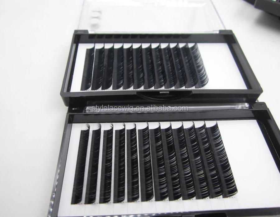 

Soft hand made natural black individual extension eyelash tray in various details