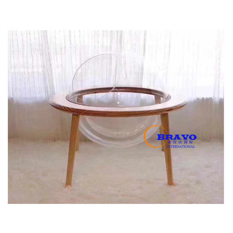 Clear Perspex acrylic plastic pet dog fence window cat dogs peek bubble dome