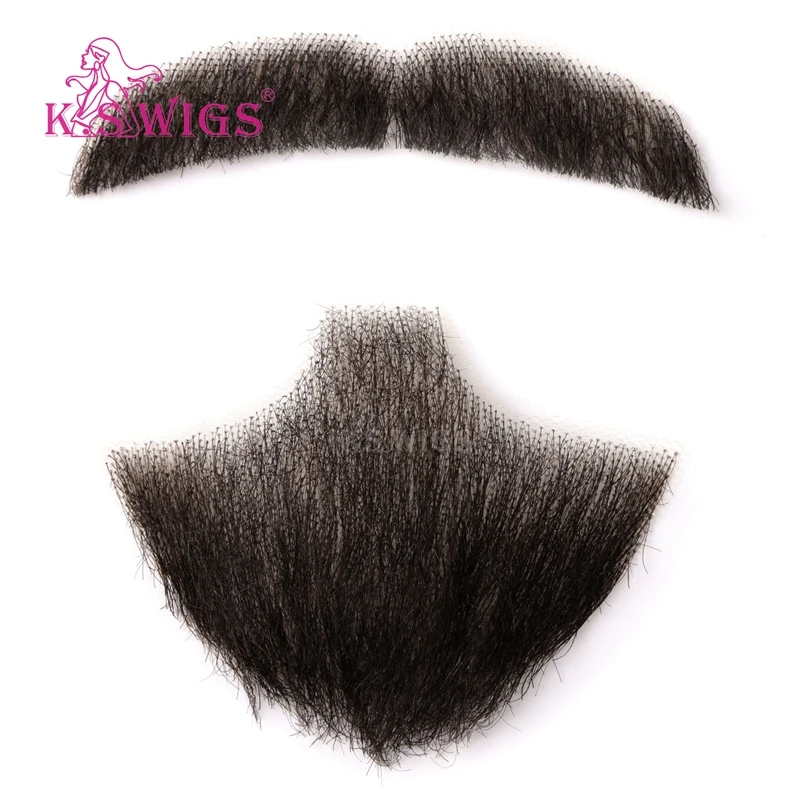 

K.S WIGS 100% Handmade Human Hair False Beard, 2#