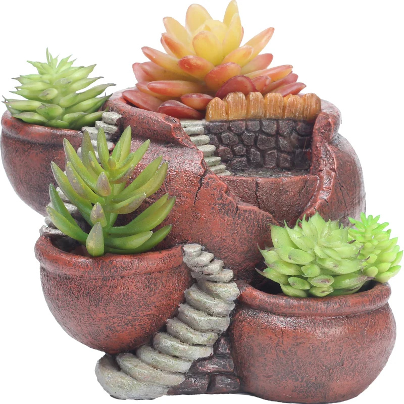 

Roogo resin crock flowerpots garden decoration, As picture