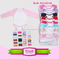 

Fashion infant cotton raglan sleeve toddler romper baby shower gift cute baby raglan pink new born baby's clothes