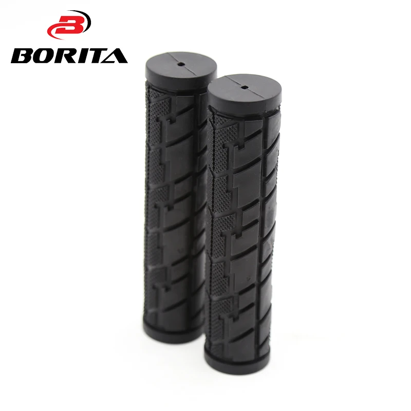 1 Pair Bicycle End Plugs Caps Rubber Bike Handlebar Grips Black Handle Covers