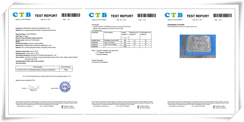 aluminum containers for food
