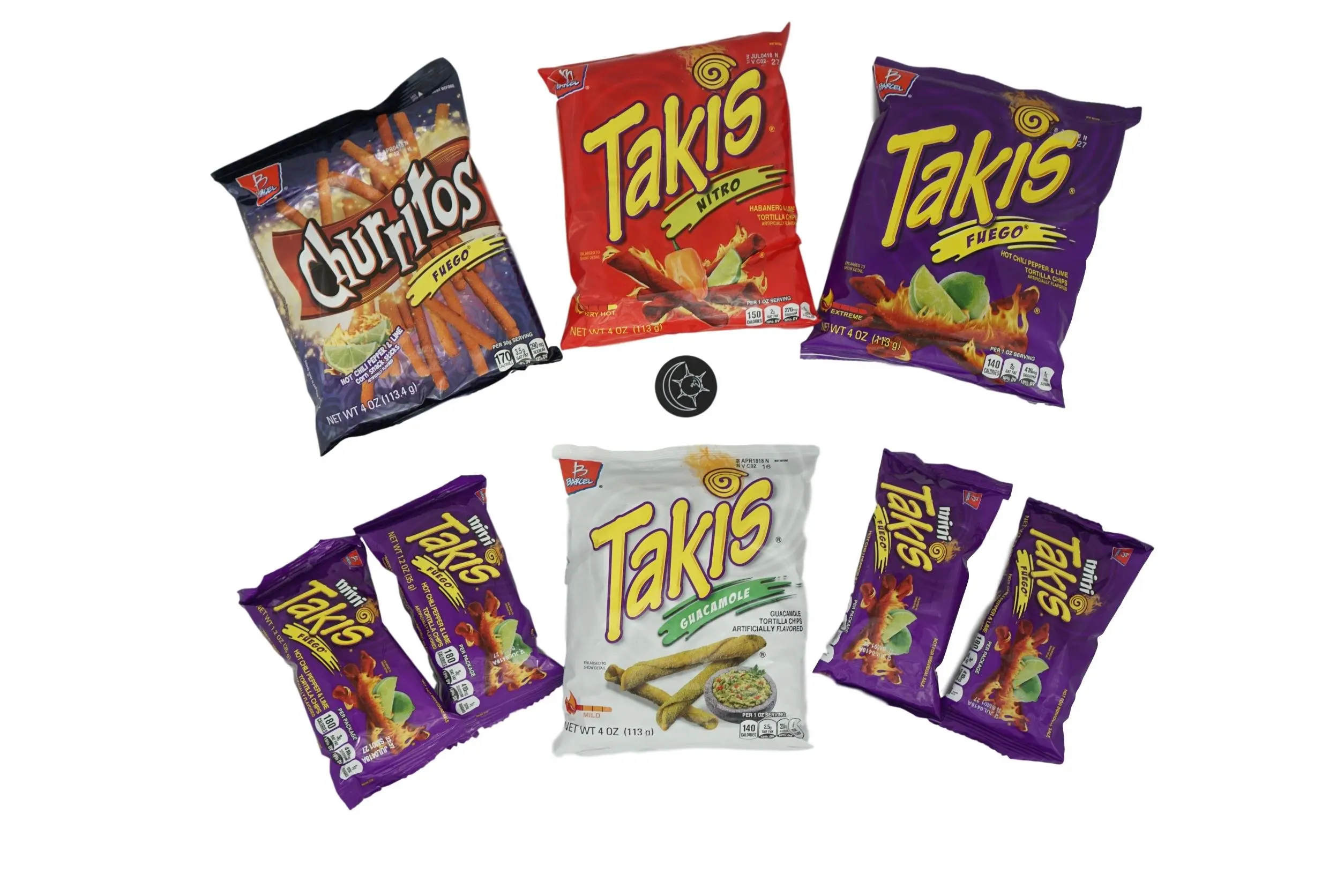 Barcel Takis Tortilla Chips 4 oz Sampler - Takis Feugo,Nitro,Churritos Feug...