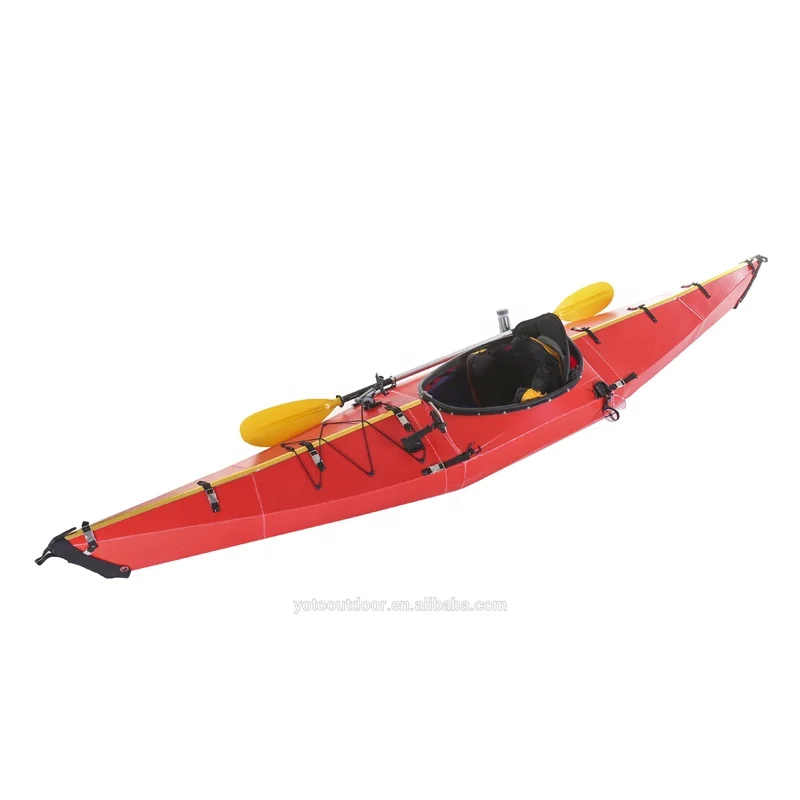 

Trending Design China Foldable Sea Kayak Single Canoe for Water Sports in Stock, White/yellow/red