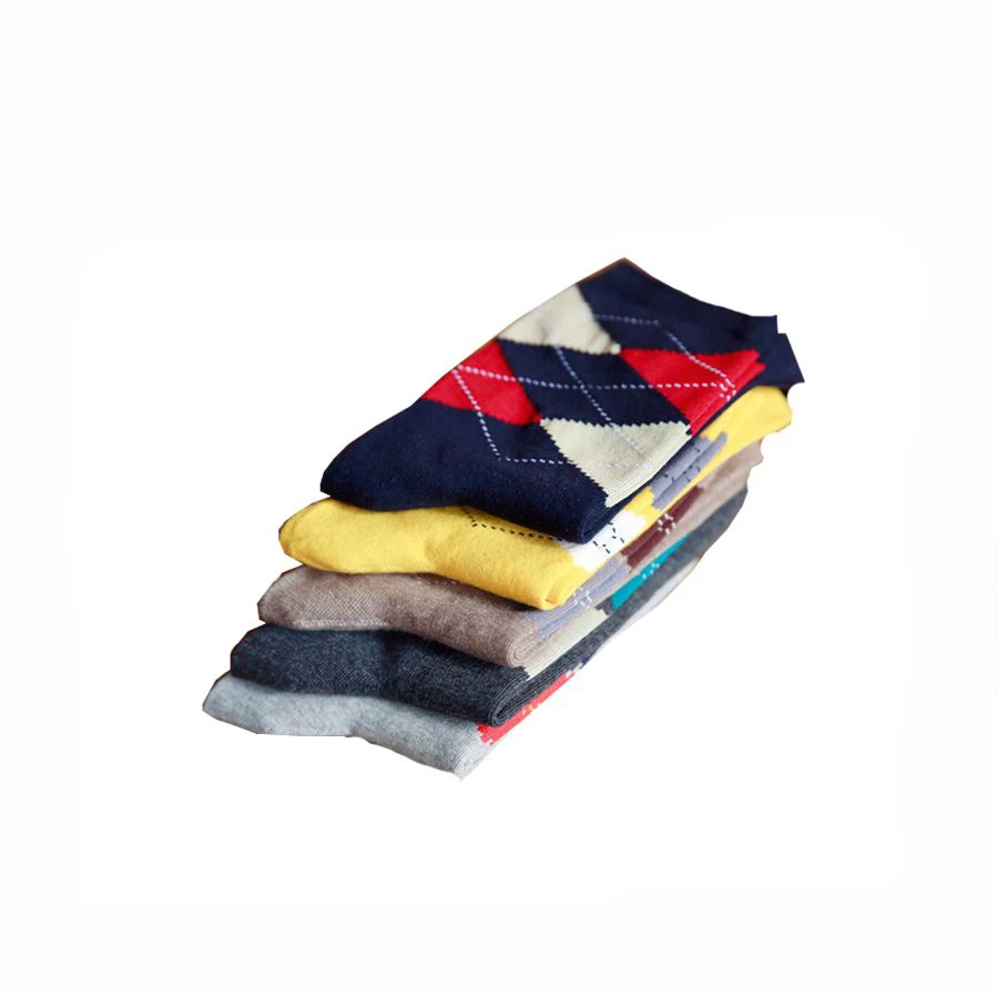 

china factory high design male socks diamond pattern in stockings