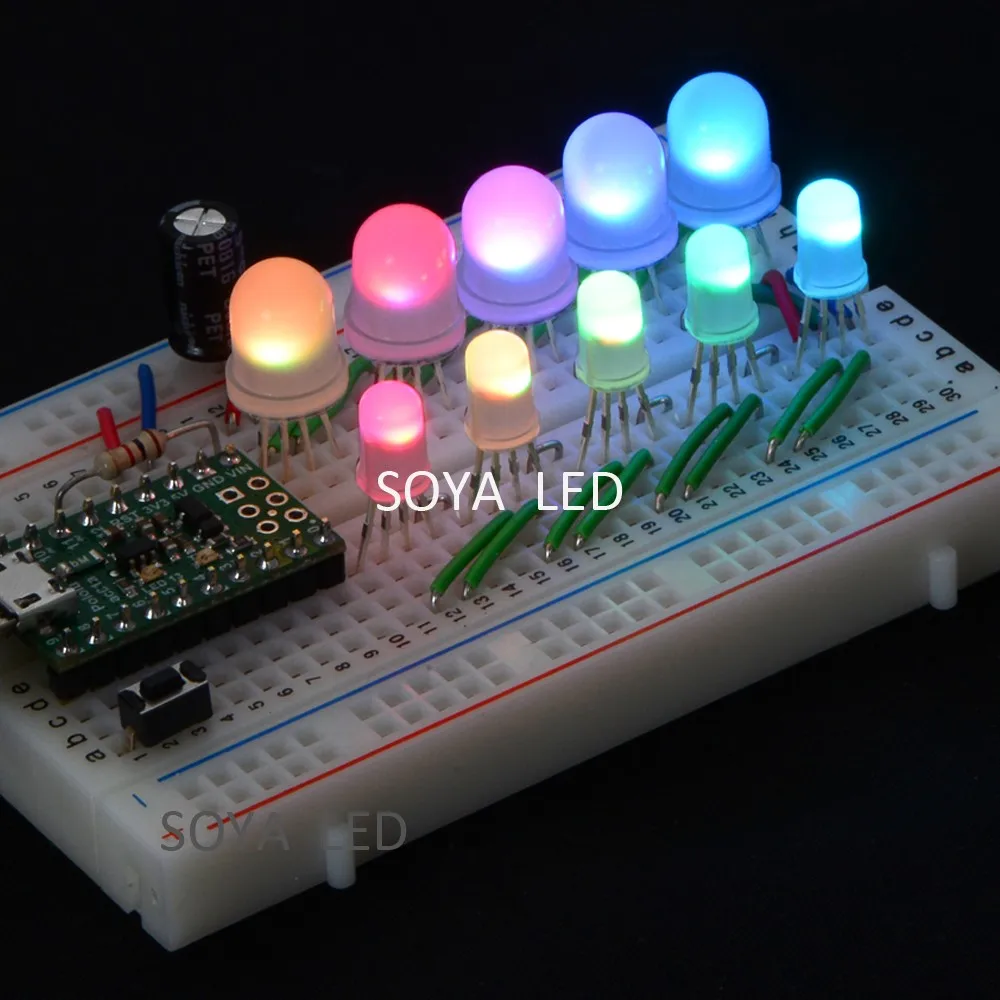 
Through hole addressable 5mm RGB pixel LED Lamp P9823 ws2811 
