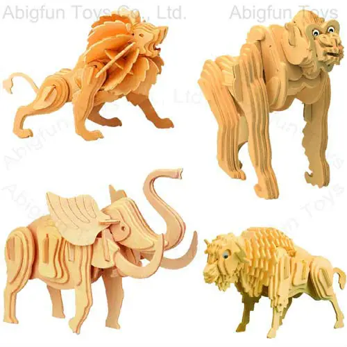 الحيوان البراعة نموذج أطقم البناءالحرف الخشبيةمعرف المنتج11131889